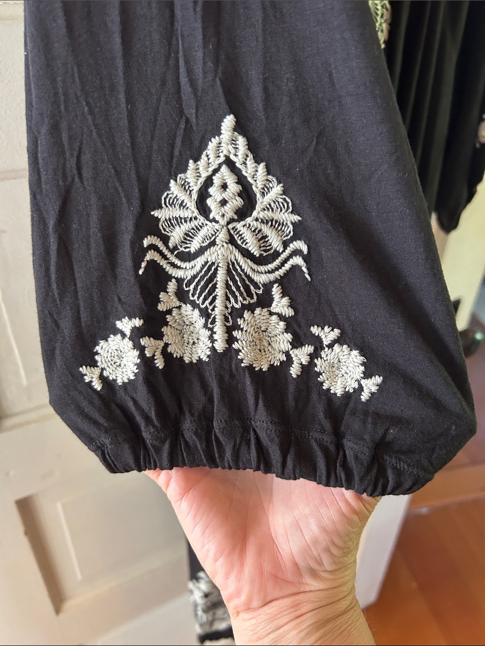 Johnny Was JWLA Black Embroidered Boho Tunic Dress Sz 2X - Picture 3 of 6